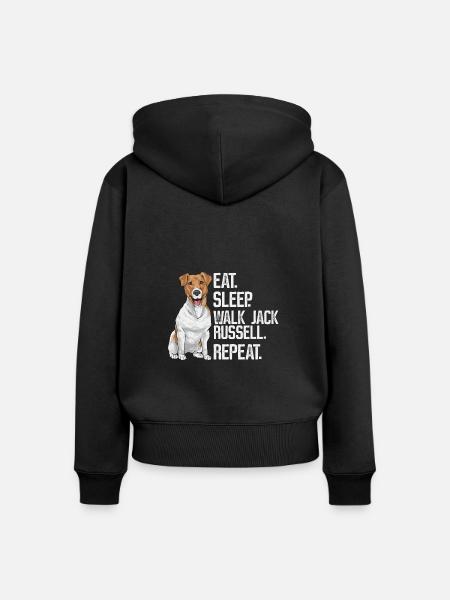 Jack Russell Terrier - Frauen Premium Bio Zip Hoodie - Schwarz