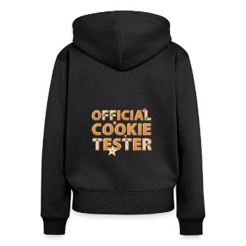 Offizieller Kekstester Familie Weihnachtsdesserts - Frauen Premium Bio Zip Hoodie - Schwarz - Hinten - Julia (174cm)
