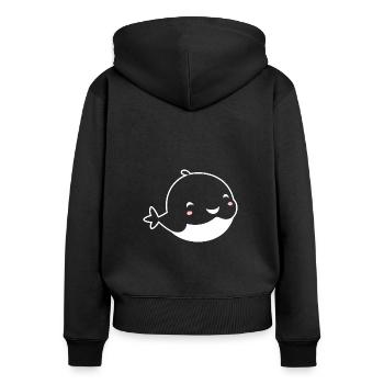 Baby Whale - Women's Premium Organic Zip Hoodie - black - Back - Julia (174cm)