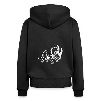 Triceratops - Sweat à capuche zippé Premium bio Femme - noir - Dos - Julia (174cm)