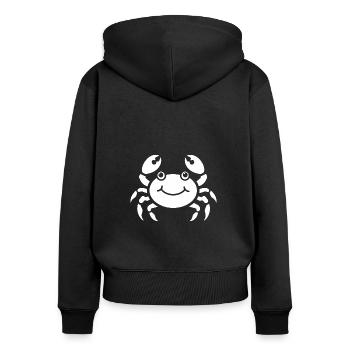 Krebs - Frauen Premium Bio Zip Hoodie - Schwarz - Hinten - Julia (174cm)