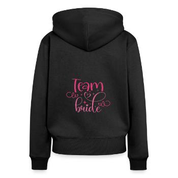 Team Braut Junggesellenabschied Herzen Braut Geschenk Jung - Frauen Premium Bio Zip Hoodie - Schwarz - Hinten - Julia (174cm)