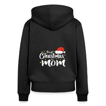 Merry Christmas Christmas Gift - Women's Premium Organic Zip Hoodie - black - Back - Julia (174cm)