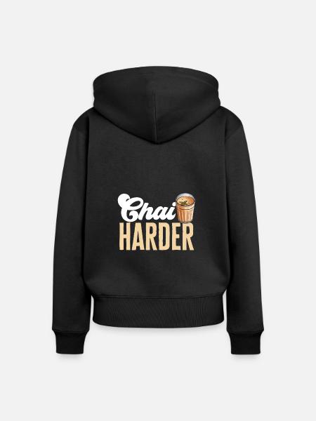 Chai Tee Masala Chai - Frauen Premium Bio Zip Hoodie - Schwarz