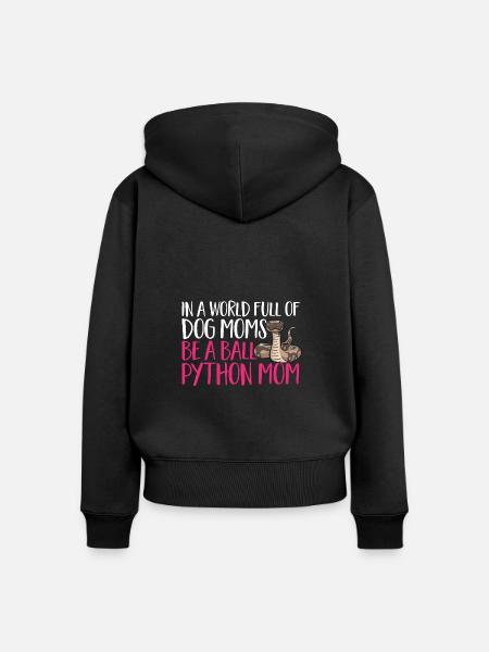 Ball Python Schlange Königspython - Frauen Premium Bio Zip Hoodie - Schwarz
