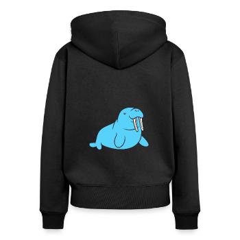 Walrus - Women's Premium Organic Zip Hoodie - black - Back - Julia (174cm)