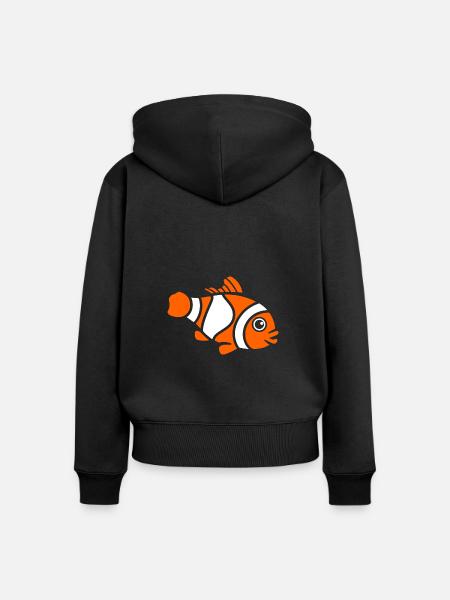 Clownfisch - Frauen Premium Bio Zip Hoodie - Schwarz