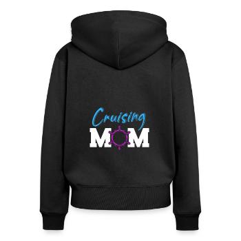 Kreuzfahrt Kreuzfahrtschiff Cruise Vintage Cruiser - Frauen Premium Bio Zip Hoodie - Schwarz - Hinten - Julia (174cm)