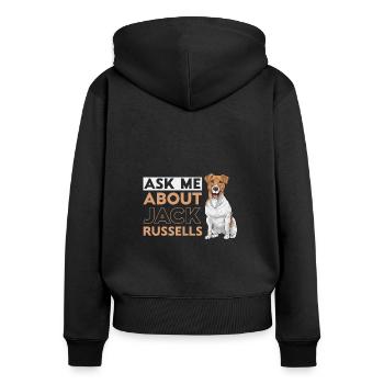 Jack Russell Terrier - Sweat à capuche zippé Premium bio Femme - noir - Dos - Julia (174cm)