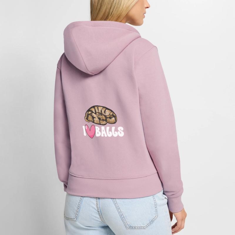 Ball Python Schlange Königspython Frauen Premium Bio Zip Hoodie
