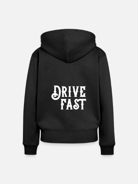 Drive fast - Frauen Premium Bio Zip Hoodie - Schwarz