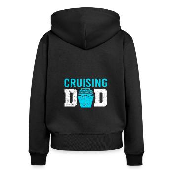Kreuzfahrt Kreuzfahrtschiff Cruise Vintage Cruiser - Frauen Premium Bio Zip Hoodie - Schwarz - Hinten - Julia (174cm)