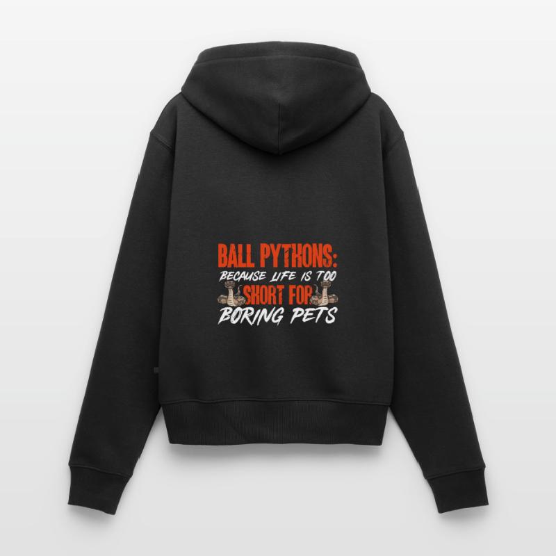 Ball Python Snake King Python Sweat à capuche zippé Premium bio Femme