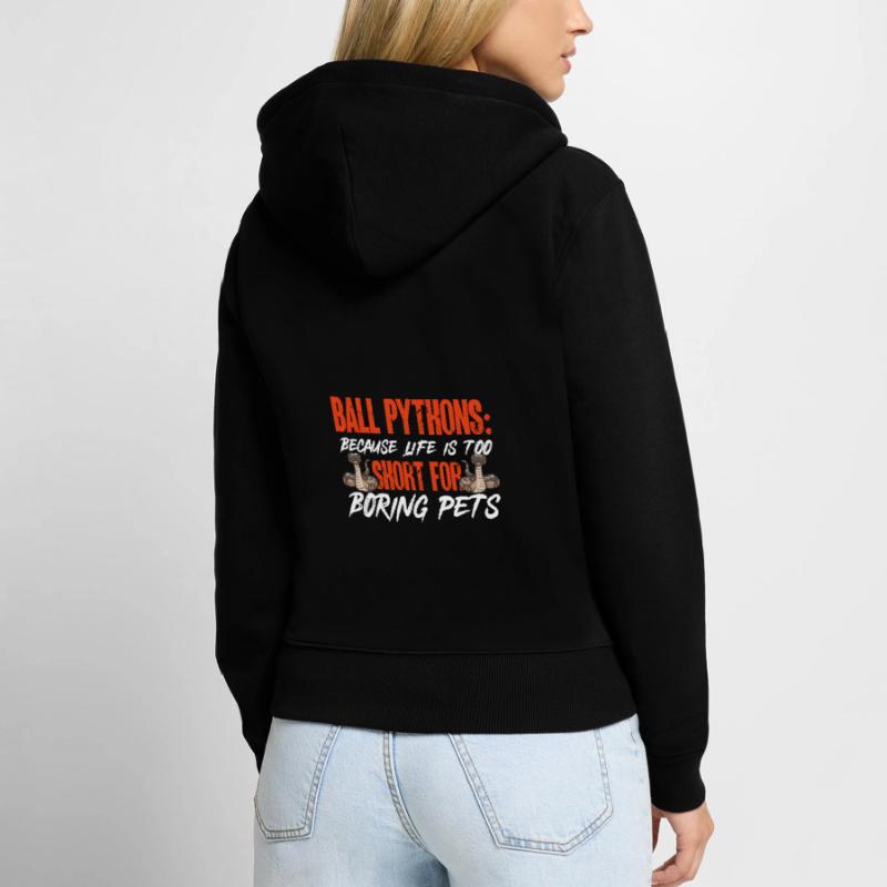 Ball Python Snake King Python Sweat à capuche zippé Premium bio Femme