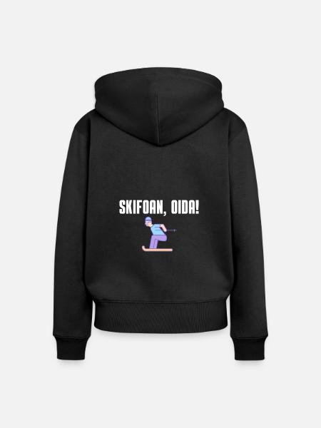 Skifoan, Oida - Frauen Premium Bio Zip Hoodie - Schwarz
