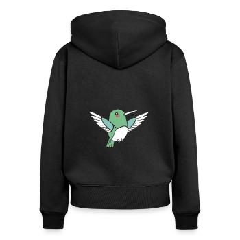 Hummingbird - Women's Premium Organic Zip Hoodie - black - Back - Julia (174cm)