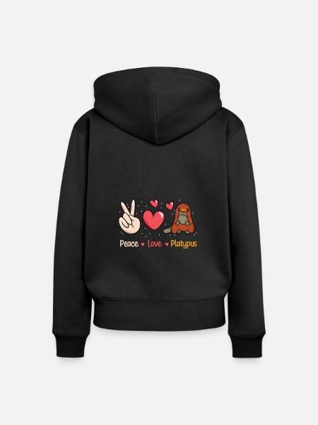 Platypus Schnabeltier - Frauen Premium Bio Zip Hoodie - Schwarz