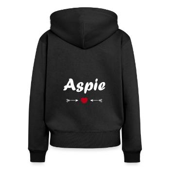 Aspie - Sweat à capuche zippé Premium bio Femme - noir - Dos - Julia (174cm)