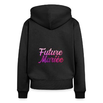 future mariée enterrement vie de jeune fille EVJF - Sweat à capuche zippé Premium bio Femme - noir - Dos - Julia (174cm)