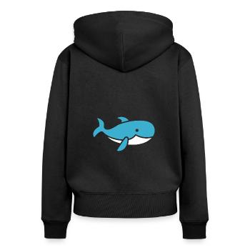 whale - Women's Premium Organic Zip Hoodie - black - Back - Julia (174cm)