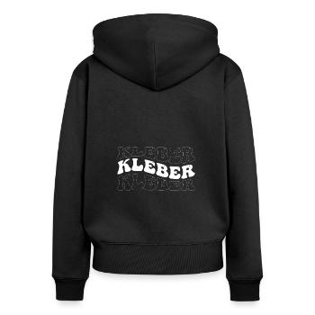 Funny Kleber Groovy 4 Männer Frauen Cool Kleber Krawatte - Frauen Premium Bio Zip Hoodie - Schwarz - Hinten - Julia (174cm)