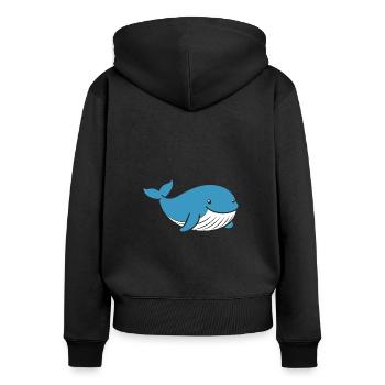 Baby Whale - Women's Premium Organic Zip Hoodie - black - Back - Julia (174cm)