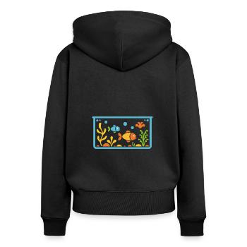aquarium - Women's Premium Organic Zip Hoodie - black - Back - Julia (174cm)