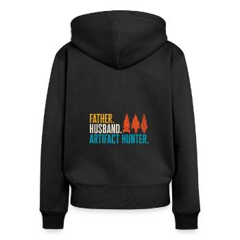 Arrowhead Hunting Pfeilspitzen Sammler - Frauen Premium Bio Zip Hoodie - Schwarz - Hinten - Julia (174cm)