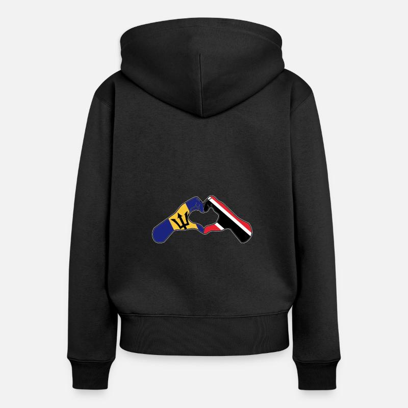Drapeau de Trinité-et-Tobago - Sweat à capuche zippé Premium bio Femme - noir
