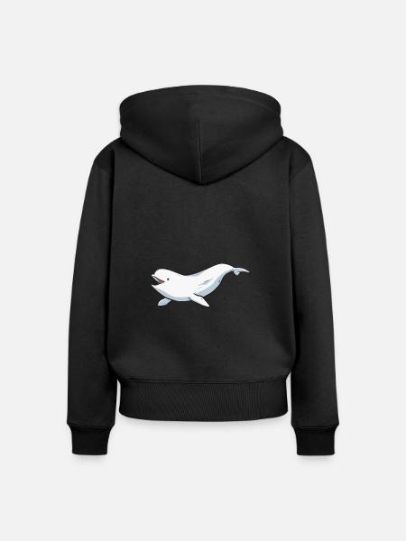 Weißwal Beluga Wal - Frauen Premium Bio Zip Hoodie - Schwarz