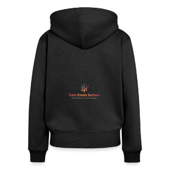 Team Events Sachsen zentriert für weiß - Frauen Premium Bio Zip Hoodie - Schwarz - Hinten - Julia (174cm)