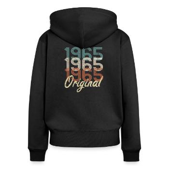 55th Birthday Retro - Original Vintage 1965 - Women's Premium Organic Zip Hoodie - black - Back - Julia (174cm)