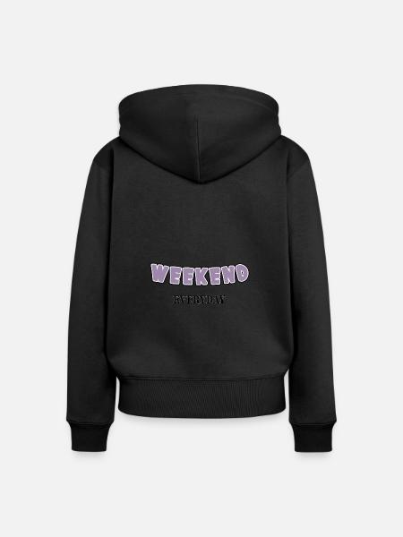 Weekend everyday - Frauen Premium Bio Zip Hoodie - Schwarz