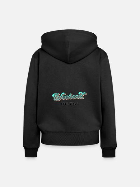 Weekend everyday - Frauen Premium Bio Zip Hoodie - Schwarz