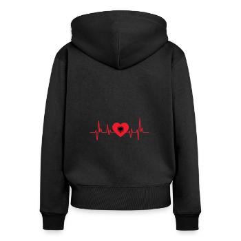 Albanian Flag Albanian Eagle Shqiponja - Women's Premium Organic Zip Hoodie - black - Back - Julia (174cm)