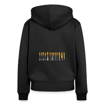 Woodworking carving carpenter - Women's Premium Organic Zip Hoodie - black - Back - Julia (174cm)
