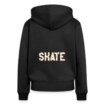 Skate - Women's Premium Organic Zip Hoodie - black - Back - Julia (174cm)