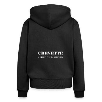 crevette - Sweat à capuche zippé Premium bio Femme - noir - Dos - Julia (174cm)