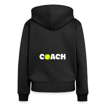 Tennis Coach - Women's Premium Organic Zip Hoodie - black - Back - Julia (174cm)