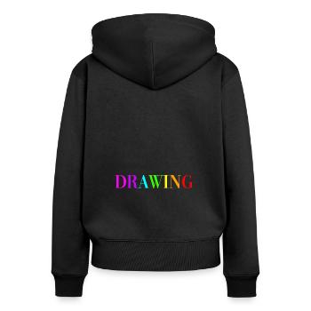 Dessin - Sweat à capuche zippé Premium bio Femme - noir - Dos - Julia (174cm)