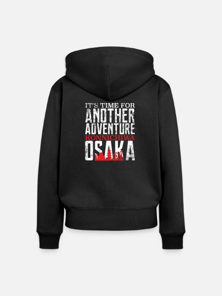 Osaka - Frauen Premium Bio Zip Hoodie - Schwarz