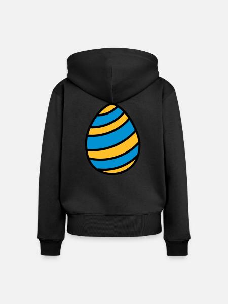 Osterei Easter Egg Ostern Geschenkidee - Frauen Premium Bio Zip Hoodie - Schwarz