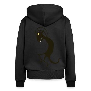 schleichendes Monster - Frauen Premium Bio Zip Hoodie - Schwarz - Hinten - Julia (174cm)