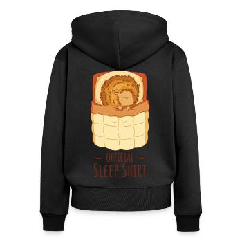 Chemise de sommeil officielle Hedgehog pour les fans de Hedgeho - Sweat à capuche zippé Premium bio Femme - noir - Dos - Julia (174cm)