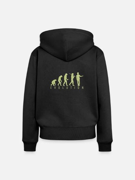 Human Evolution - Frauen Premium Bio Zip Hoodie - Schwarz