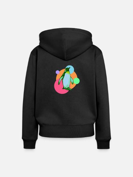 Pinguin Seevogel Südpol - Frauen Premium Bio Zip Hoodie - Schwarz
