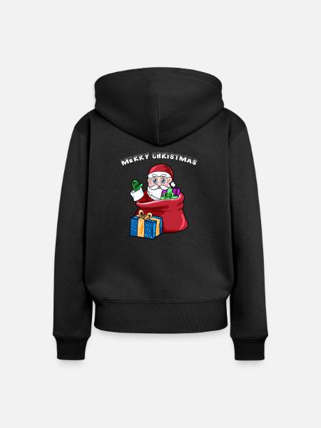 merry xmas - Frauen Premium Bio Zip Hoodie - Schwarz