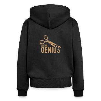 Schere - Frauen Premium Bio Zip Hoodie - Schwarz - Hinten - Julia (174cm)