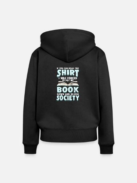 Leseratte - Frauen Premium Bio Zip Hoodie - Schwarz