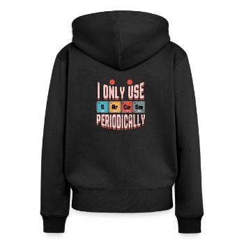 sarcasme - Sweat à capuche zippé Premium bio Femme - noir - Dos - Julia (174cm)